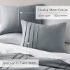 Full/Queen size Pleated Pre-Washed Microfiber Comforter Set in Blue Grey